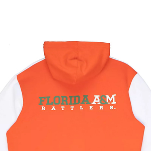 Sudadera con Capucha de Algodón para Mujer, con Letras Griegas, Color Naranja y Verde, para Invierno, con Parches Bordados en Chenilla, para Hermandades y Fraternidades - Product Image 6