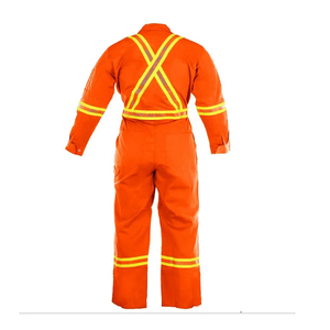 <b>Men's</b> Navy Blue <b>Work</b> Coverall With Reflective Stripes Cotton Material High Visibility Safety <b>Overalls</b> - Product Image 6