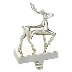 Hot Selling Santa Shape Golden <b>Stocking</b> <b>Holder</b> For Fire Place Home Decoration Use Metal <b>Stocking</b> <b>Holder</b> Hook - Product Image 3