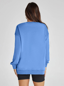 High Quality Women's Hip Hop Crewneck Pullover Sweatshirt <b>Set</b> Solid Color 100% Cotton Winter <b>Knitting</b> 2-Piece Shorts <b>Set</b> - Product Image 2