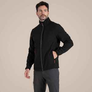Veste en polaire noire pour homme, col montant, fermeture éclair, couleur unie, polyester, vêtement d'automne, coupe classique, respirante - Product Image 5