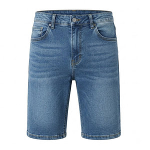 Shorts en coton extensible tricoté pour homme, coupe droite, décontracté, avec fermeture boutonnée et zippée, tissu durable pour l'été, les voyages, les week-ends et le quotidien - Product Image 1