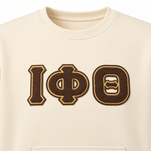 เสื้อสเวตเชิ้ตคอกลมแบบมีกระเป๋า Iota Phi Theta Neutral Chenille สำหรับผู้ชาย ปักลายตัวอักษรกรีก สวมใส่สบายๆ สไตล์ลำลอง สำหรับชมรมนักศึกษา - Product Image 5
