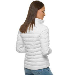 Veste d'hiver matelassée légère pour femme, couleur unie, fermeture éclair, chaude, pour l'extérieur – Grande Vente - Product Image 4