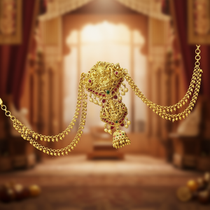 Fine Body Chain with Golden Bead and Temple Jada Billai - Product Image 3