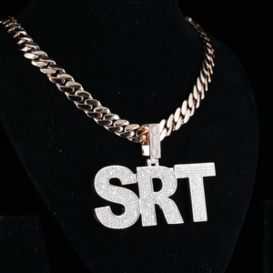 Hip Hop Custom Pendant Huge Initial Letter VVS Diamond 925 Silver Gold Plated Iced Out Moissanite Pendant with Chain - Product Image 4