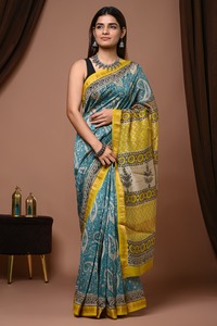 Sari de Seda Maheshwari Suave con Borde Elegante, Sari de Diseñador para Mujer, Sari de Seda Maheshwari de Diseñador, Prenda Étnica India de Lujo - Product Image 3