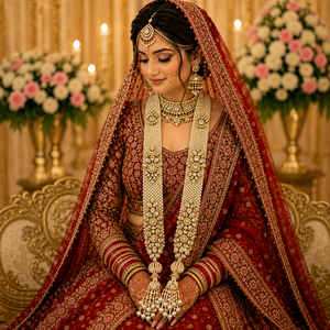 Paire de Varmala Kundan de créateur pour cérémonie de mariage, ensemble Jai Mala pour mariée et marié, paire de guirlandes de mariage indiennes traditionnelles - Product Image 6