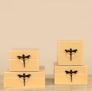 Luxury Yellow Color Mirror <b>Glass</b> Decorative Storage Box Key <b>Knob</b> Premium Jewelry Vanity Organizer Boxes Home Decor Lacquer - Product Image 1