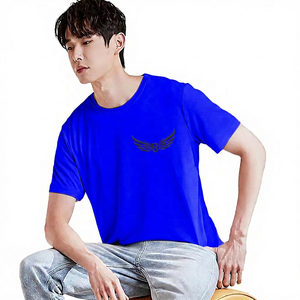 เสื้อยืดคอกลมแขนสั้นสีเบจสำหรับผู้ชาย พิมพ์ลายโลโก้ ทรงปกติ ผ้าเจอร์ซีย์คอตตอน ระบายอากาศได้ดี - Product Image 5