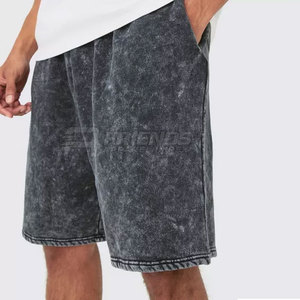 Shorts en jean délavé pour homme, 100 % coton, tissu léger et uni, idéal pour les activités de plein air par temps chaud et le style décontracté urbain - Product Image 4