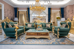 Collection de meubles de salon sculptés style Palais Impérial – Achetez un ensemble de canapés baroques 8 places, dernier style palais européen, USA - Product Image 3