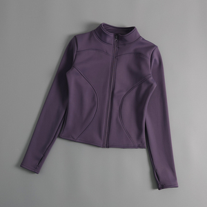 Chaqueta Deportiva de Yoga para Mujer, Otoño Invierno, Corte Ajustado, Manga Larga, Cuello Alto con Cierre, Estampado, Ropa Deportiva para Correr - Product Image 5