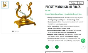 Support de montre de poche en laiton, support de présentation réglable à deux bras, support de montre vintage, outil de bijouterie |   Numéro d'article GS-2216 - Product Image 3