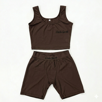 Ensemble de sport deux pièces pour femme, haute élasticité, pour la course et le yoga, personnalisable avec logo, écologique et sans couture, vente en gros OEM