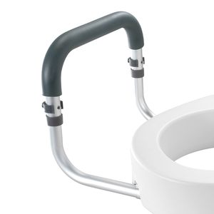 Sedile WC rialzato da 3,5 pollici con corrimano in alluminio e braccioli in EVA, capacità di carico 300 libbre, attrezzatura di sicurezza per il bagno per WC standard - Product Image 2
