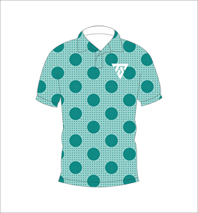 Teal Polka Dot Pattern Men's Polo <b>Shirt</b> Breathable Casual Short Sleeve Summer Sport <b>Golf</b> Wear Front Logo Printed - Product Image 4