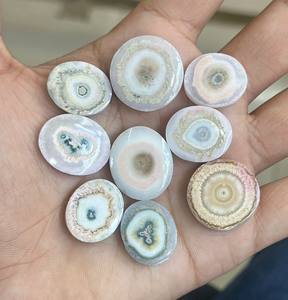 Agate œil-de-tigre naturelle, pierre précieuse de couleur blanche, agate rayée, taille mixte en forme d'œil pour la fabrication de bijoux, magnifique agate œil-de-tigre - Product Image 3