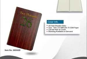 Cuaderno de Madera Hecho a Mano |   Logotipo LED Recargable |   Agenda Ejecutiva de Madera de Primera Calidad, Cuaderno de Tapa Dura de Lujo - Product Image 5