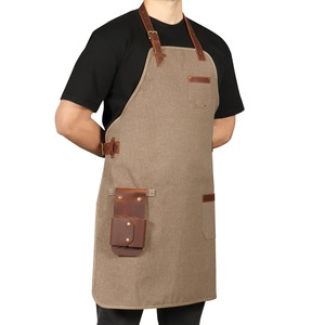 Tablier de Luxe Premium en Toile avec Fermeture Éclair, Bretelles Réglables Croisées au Dos, pour Chef, Barbecue, Barbier, Menuisier, Atelier, Utilitaire LCA-0009 - Product Image 1