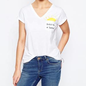 2025 Fashionable Comfortable Digital Print Custom <b>Ladies</b>' Knitted Tee Shirt Bangladesh Embroidery Patches Appliques Decoration - Product Image 1