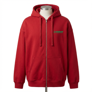 Sweat à capuche zippé unisexe personnalisé 100 % coton, respirant, tricoté, streetwear, épais, à épaules tombantes pour homme - Product Image 6
