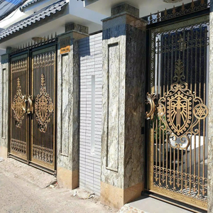 Puerta de Hierro Forjado Moderna y Personalizada de Lujo con Recubrimiento en Polvo para Entrada de Villa, Diseño Decorativo de Metal para Entrada de Vehículos y Seguridad Exterior - Product Image 1