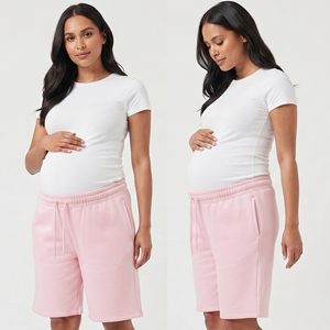 Shorts de maternité en molleton 100% coton pour femmes, décontractés, coupe ample, pour l'allaitement, shorts de grossesse d'hiver pour femmes - Product Image 1