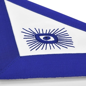 Junior Warden Blue Lodge <b>Apron</b> <b>White</b> & Blue Premium Masonic Regalia Adjustable Belt - Product Image 2