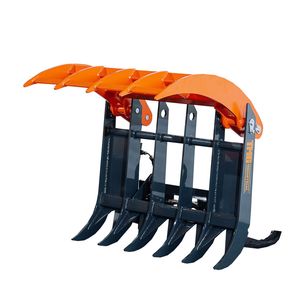 Rastrello a pinze per radici per mini skid steer con larghezza di lavoro di 35 pollici, capacità di 2200 libbre, piastra di montaggio tipo Toro, TMG SRG35, per la pulizia del terreno motorizzato - Product Image 1
