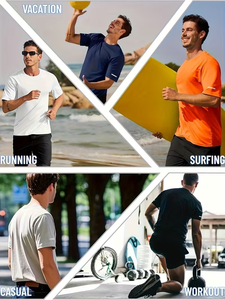 Customized 6pcs Set Men's Quick-Dry Sports <b>T</b>-Shirts 3 Positions Print Custom Logo/Pattern on Chest Sleeve And <b>Back</b> Lightweight - Product Image 6