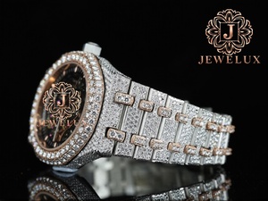Montre-bracelet de luxe en acier inoxydable pour homme, sertie de moissanite et de diamants, style hip-hop, idéale pour les mariages et les cadeaux de prestige - Product Image 5