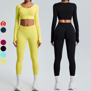 Conjunto Deportivo de 3 Piezas para Mujer, de Secado Rápido, Transpirable, con Leggings de Manga Larga, Chaqueta de Compresión y Sujetador Deportivo para Yoga, Gimnasio y Entrenamiento - Product Image 1