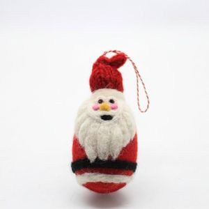 <b>Wool</b> Santa Claus Ornament Red White Knit Christmas Decoration Hanging Toy for Kids 3-6 Years Unisex - Product Image 3