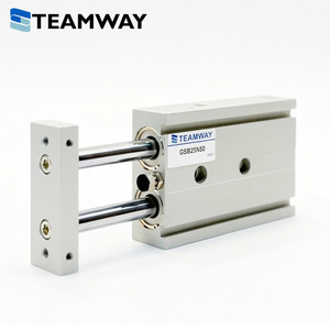 TEAMWAY Cilindro Deslizante Guía Serie GSB/GSU de Doble Varilla, Mesa Neumática de Aluminio con Pistón, Buje Sinterizado y Opción de Rodamiento Lineal - Product Image 2