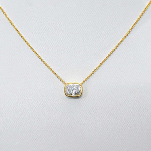 Pendentif en diamant de culture, collier solitaire en or 18 carats, fabrication de bijoux sur mesure OEM, pendentif à chaîne, cadeau parfait pour elle - Product Image 1