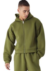 Customized High Quality Men's Zipper <b>Hoodie</b> Tracksuits <b>Oversized</b> Drop Shoulder With Baggy Trouser 100% Cotton <b>Fleece</b> For Winter - Product Image 3