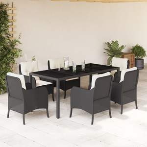 Juego de Comedor para Jardín en Negro y Crema - Product Image 1