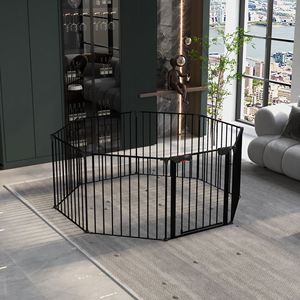 Cancelletto di Sicurezza in Metallo Regolabile a 8 Pannelli per Gatti, Recinzione per Caminetto, Albero di Natale, Casa e Scale - Product Image 5