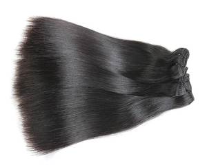 Extensiones de Cabello Humano Remy Indio a Granel, Doble Trama, Doble Costura a Máquina, de un Solo Donante, 8A/9A, Liso Sedoso, Negro - Product Image 1
