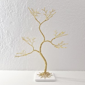 Wrought Tree Gold Finish Marble Base Jewelry Organizer For Home Decor And Accessory Organization Display Stand From India - Product Image 6