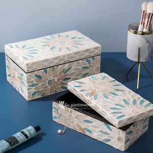 Mother of Pearl Jewelry <b>Box</b> <b>Floral</b> Inlaid Storage Case Handmade Decorative Organizer for Gift and Craft - Product Image 4