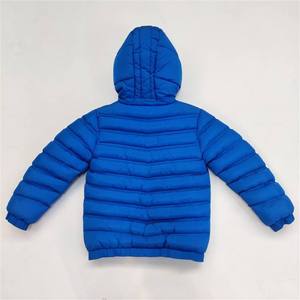 Veste matelassée à capuche bleue, fermeture éclair, coupe-vent, manteau d'hiver unisexe, couleur unie, coupe classique - Product Image 3