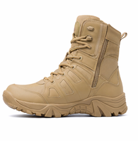 Bottes de travail tactiques pour hommes, bottes de randonnée en cuir avec fermeture éclair latérale de 8 pouces