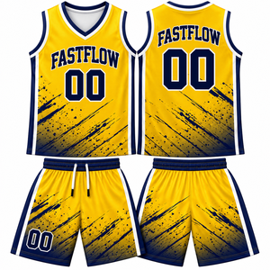 Uniforme de basket-ball pour hommes avec logo imprimé sur mesure, réversible, à séchage rapide, tailles plus grandes, respirant, vêtements de sport - Product Image 5