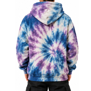 Sudaderas con capucha para hombre, con efecto tie-dye, 100% algodón, forro polar, estilo casual, oversize, para streetwear, fabricante mayorista. - Product Image 3