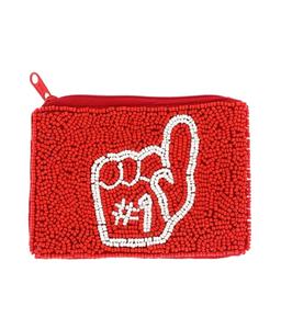 Mini sac à fermeture éclair élégant #1 Place fait à la main avec broderie perlée jaune et bleu pour le jour du jeu Belle tendance et élégante d'Inde - Product Image 2