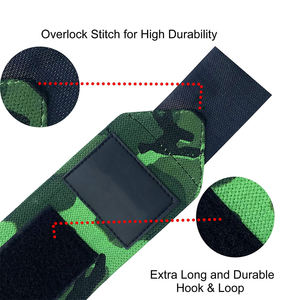 Muñequeras Deportivas Ajustables de Nailon con Estampado de Camuflaje, de Alta Calidad, Elásticas, para Gimnasio, Levantamiento de Pesas, Fabricadas en Pakistán - Product Image 3