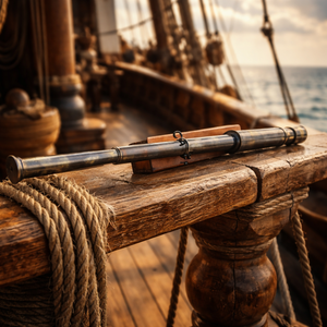 Télescope marin antique en laiton avec boîte en cuir marron de qualité supérieure | Cadeau nautique de navigation au design Art Déco pour la retraite - Product Image 5