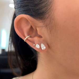 Diamonds Ear Cuff 14K 18K Solid Gold Single Row No <b>Piercing</b> Clip On <b>Earrings</b> Round Lab Grown For Women's Factory Price Wholesale - Product Image 4